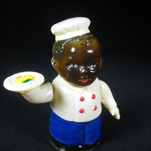 Vintage Antique Tin and Celluloid Black Chef Waiter Boy Americana Wind-up Japan Japanese