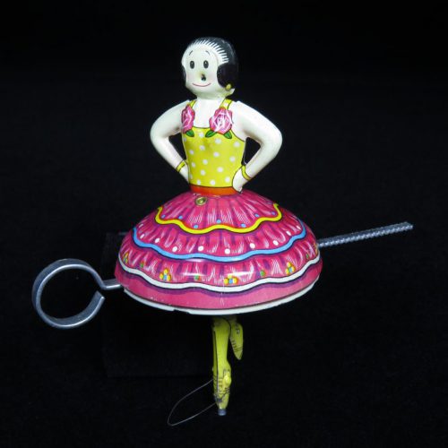 Vintage Antique Tin Lithograph Olive Oyl Dancer Wind-up Toy Linemar Japan