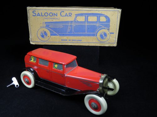 Vintage Antique Tin Lithograph Wind-up Saloon Car Vehicle Limo Toy Chad Valley Germany