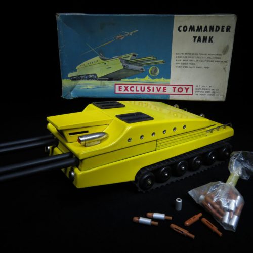 Antique / Vintage Commander Space Tank - Sears Exclusive - Japan Futuristic Tin Lithograph Battery Operated Space Vehicle