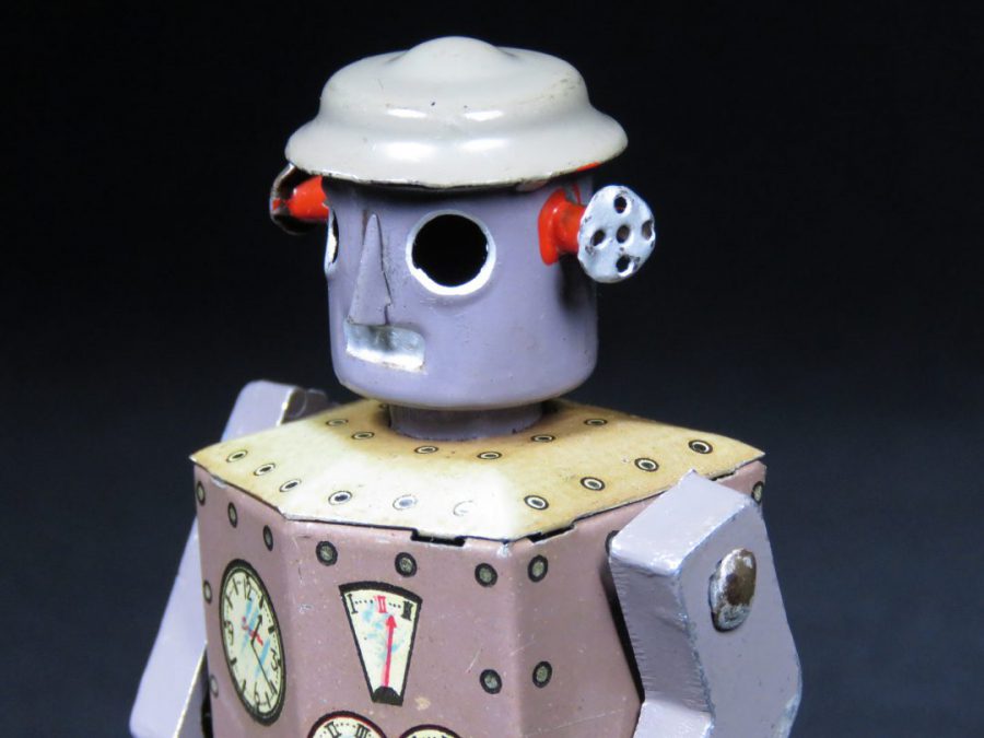 Atomic Robot Man.Jouet à remonter vintage en métal à